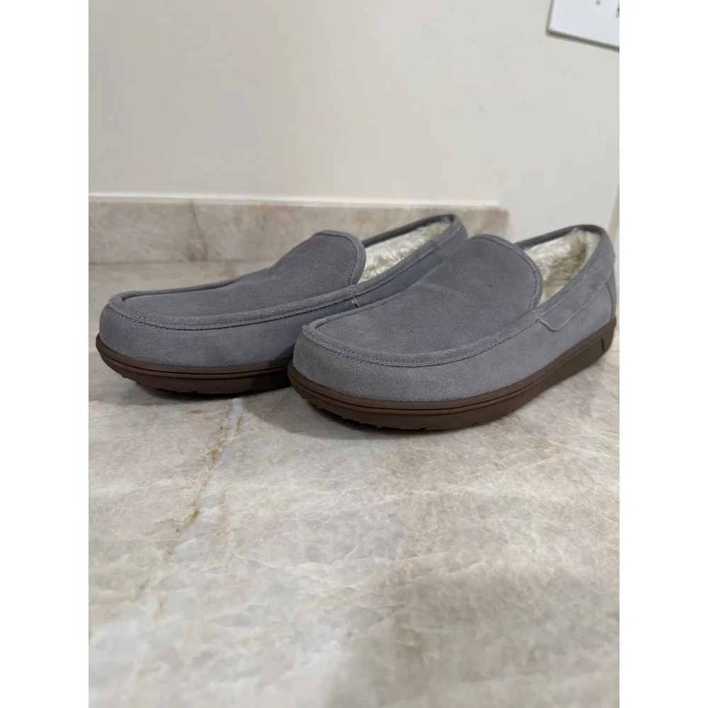 Vionic Gustavo Men's Charcoal Suede Slippers Loafers Size 10 NWOB